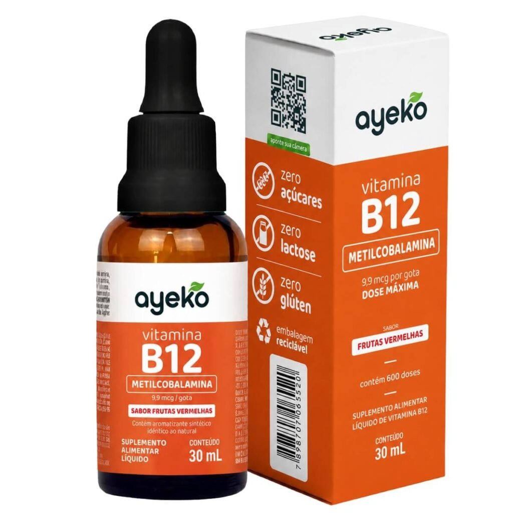 Vitamina B12 Metilcobalamina 9,9 mcg por Gota Sabor Frutas Vermelhas 30 ml